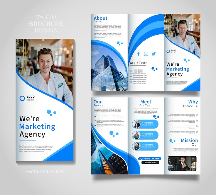 Vector diseño de folleto de negocios trifold