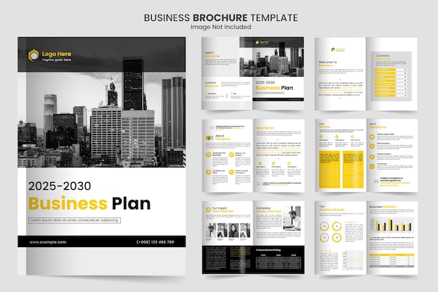 Vector diseño de folleto de perfil de empresa mínimo de varias páginas diseño de plantilla de folleto de negocios informe anual