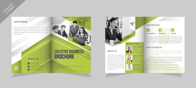 Vector diseño de folleto plegable para oficina corporativa