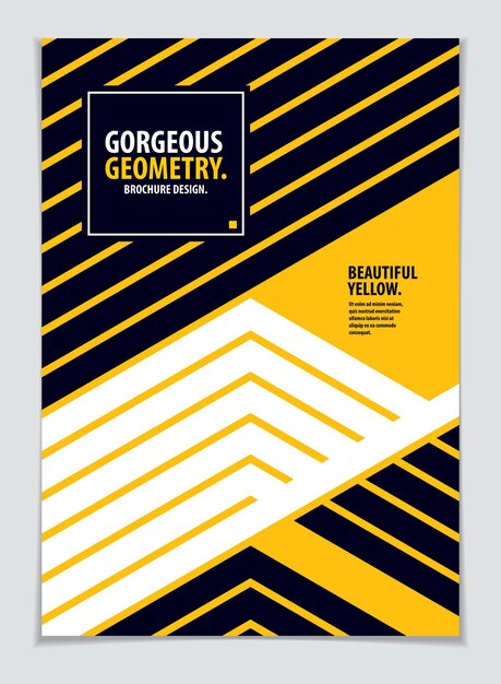 Diseño de folleto de portada minimalista. Patrón geométrico vectorial fondo abstracto. Diseño de portada, placa, cartel, volante y estandarte. Formato de impresión A4.