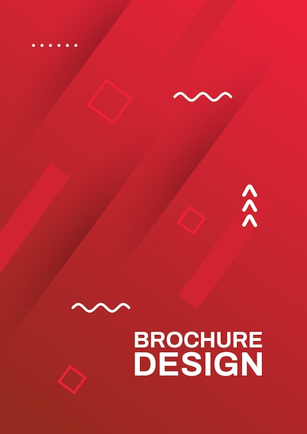 Diseño de folleto rojo con elementos geométricos