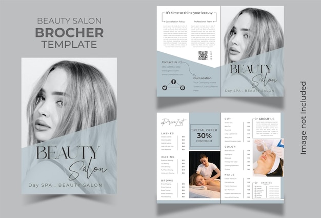 Diseño de folleto de salón de belleza.