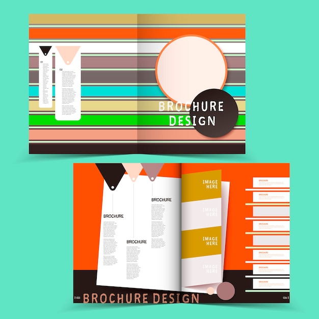 Diseño de folleto semidoblado geométrico colorido