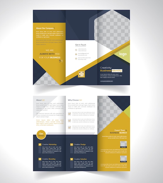 Diseño de folleto tríptico corporativo.