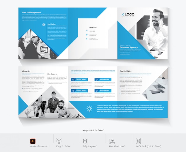 Diseño de folleto tríptico. Negocio corporativo