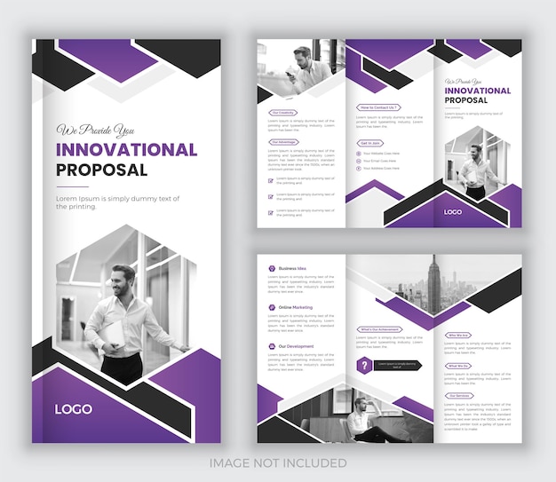 Diseño de folleto tríptico de negocios corporativos