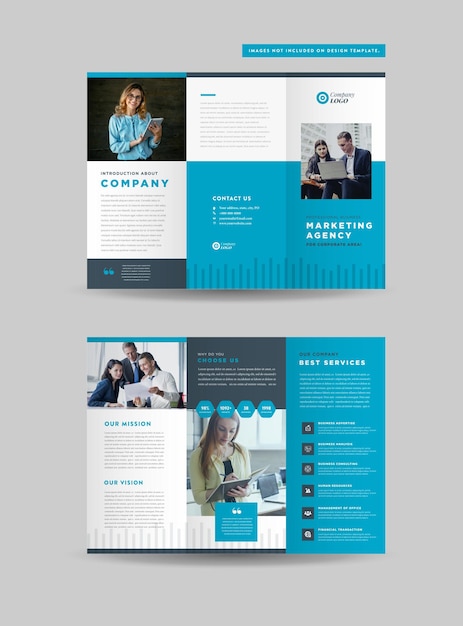 Diseño de folleto tríptico de negocios corporativos