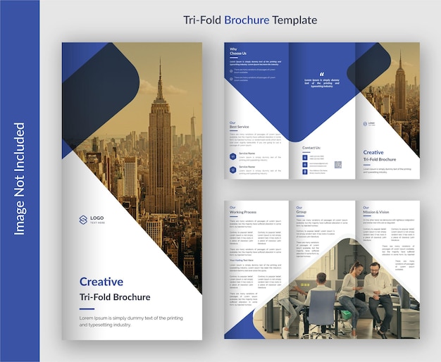 Diseño de folleto tríptico de negocios mínimo creativo vector premium