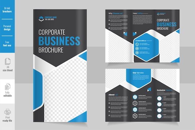 Diseño de folleto tríptico profesional de negocios