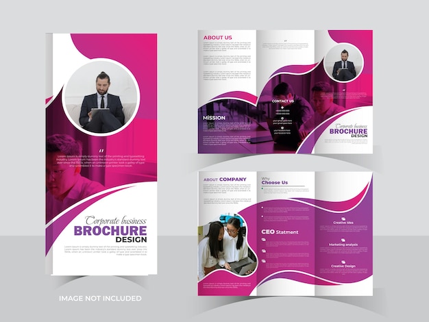 Diseño de folleto tríptico profesional de negocios