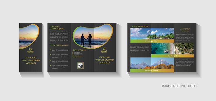 Diseño de folleto tríptico de viaje
