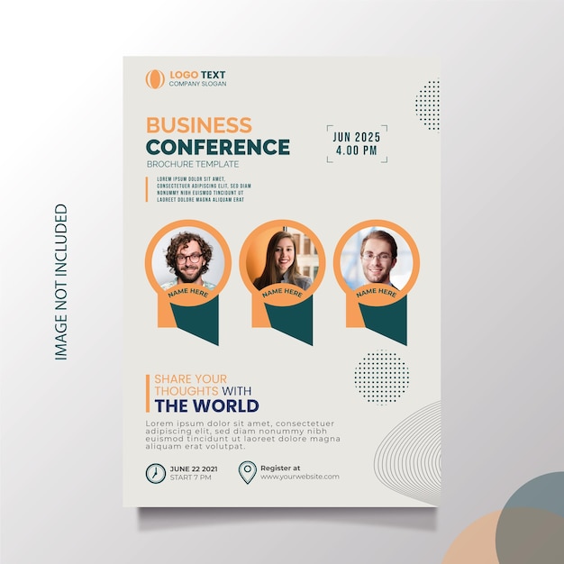 Vector diseño de folletos para conferencias de negocios