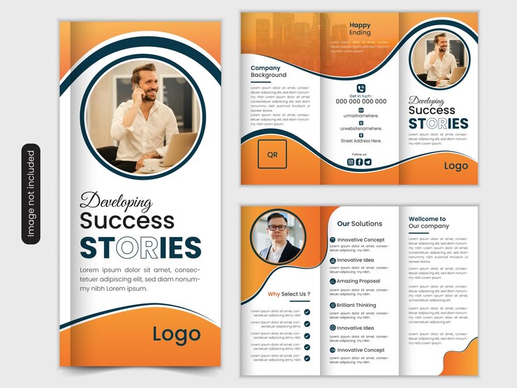 Diseño de folletos corporativos triples