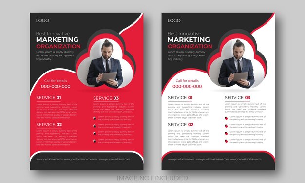 Diseño de folletos corporativos de usos múltiples y plantilla de página de portada de folletos