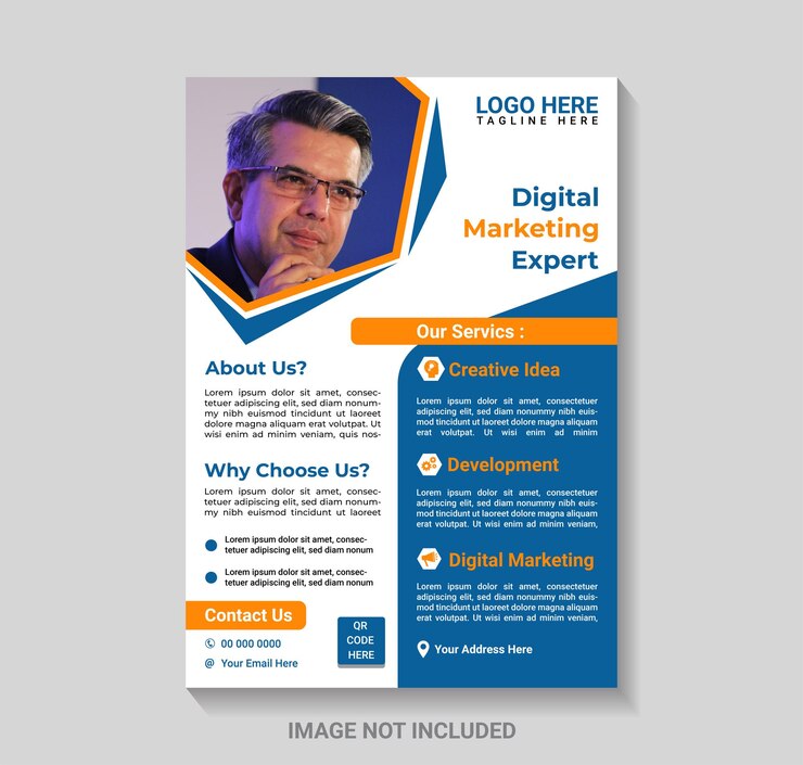Diseño de folletos para expertos en marketing digital de negocios profesionales