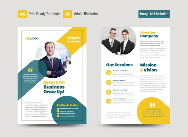 Diseño de folletos de negocios corporativos o diseño de folletos y folletos o hojas de marketing diseño de folletos