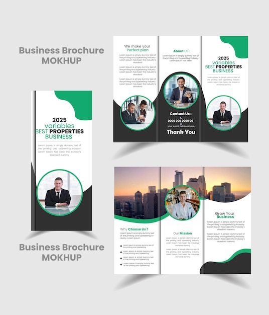 diseño de folletos de negocios y presentaciones diseño simple de diseño ilustrador premium