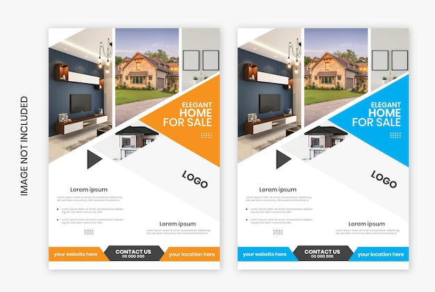 Vector diseño de folletos plegados de bienes raíces