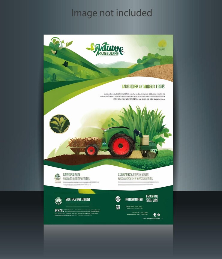 diseño de folletos sobre naturaleza y agricultura