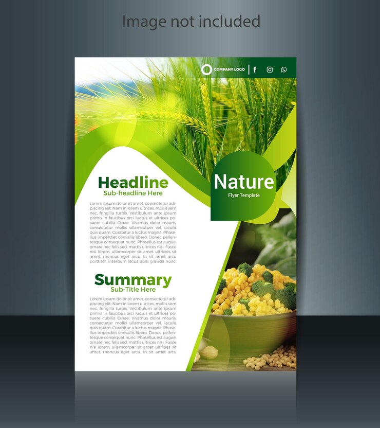 Diseño de folletos sobre naturaleza y agricultura