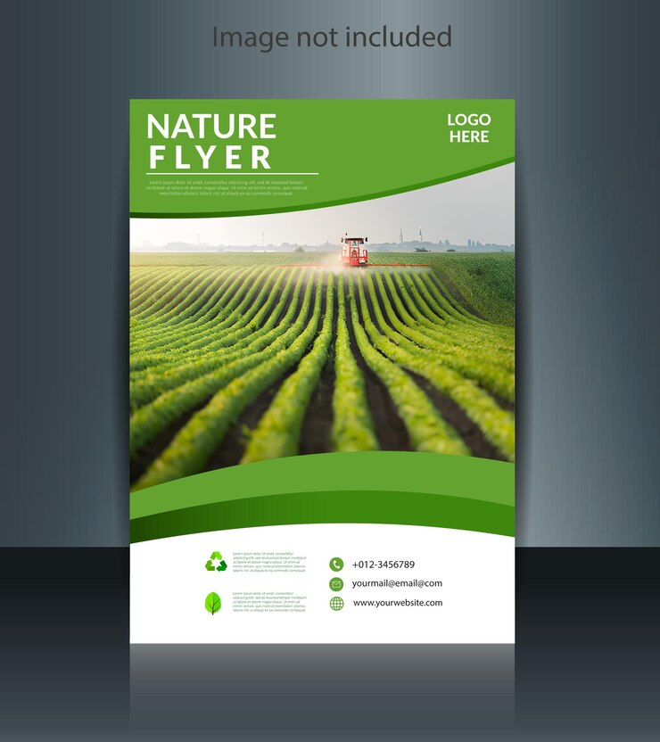 Diseño de folletos sobre naturaleza y agricultura