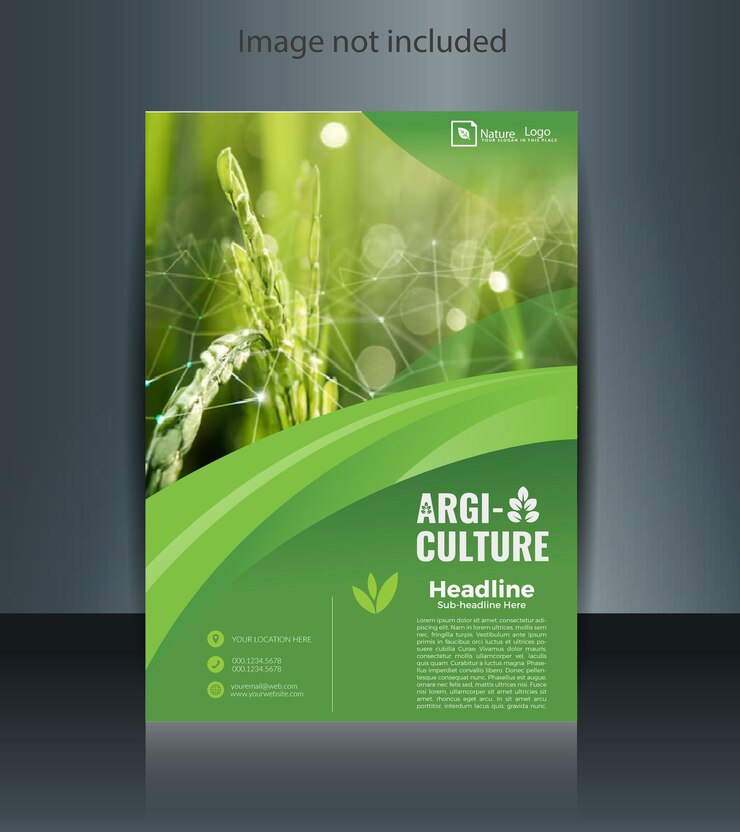 Diseño de folletos sobre naturaleza y agricultura
