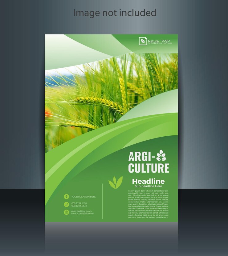 Diseño de folletos sobre naturaleza y agricultura