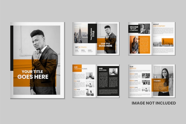 Diseño de folletos de tamaño A4 de 8 páginas folletos de negocios corporativos folletos de revistas modernas de dos hojas