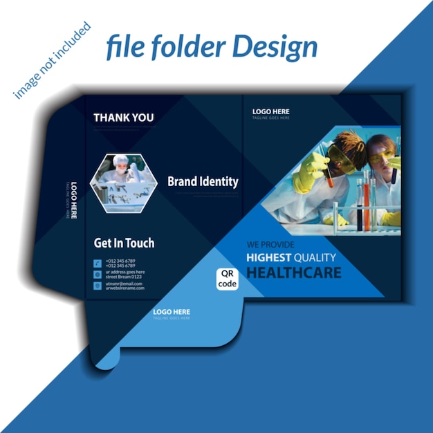 Diseño de folletos triples de atención médica profesional para la marca corporativa