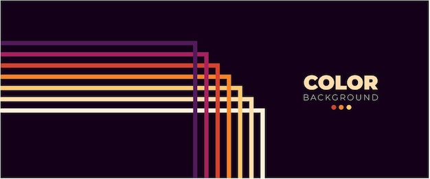 Diseño de fondo abstracto de los años 70 en estilo retro futurista con líneas coloridas