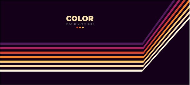 Diseño de fondo abstracto de los años 70 en estilo retro futurista con líneas coloridas