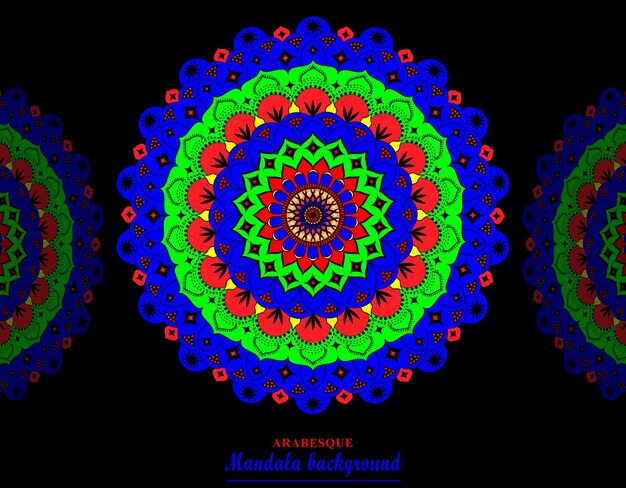 Diseño de fondo abstracto y arabesco de mandala