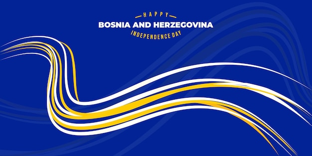 Diseño de fondo abstracto azul para el diseño del día de la independencia de Bosnia y Herzegovina
