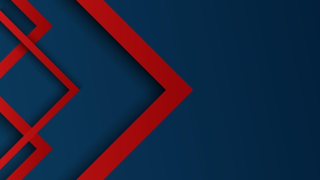 Diseño de fondo abstracto azul oscuro y rojo plantilla de formas geométricas marinas