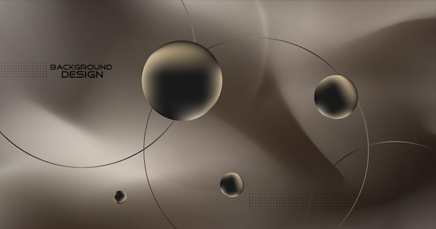 Diseño de fondo abstracto con color de estilo metálico moderno y líneas y bolas dinámicas