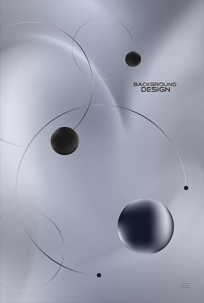Diseño de fondo abstracto con color de estilo metálico moderno y líneas y bolas dinámicas