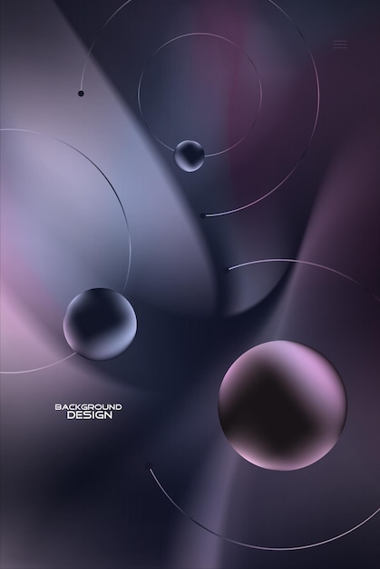 Diseño de fondo abstracto con color de estilo metálico moderno y líneas y bolas dinámicas