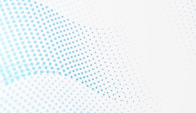 Diseño de fondo abstracto de color gradiente azul con puntos circulares y fondo blanco