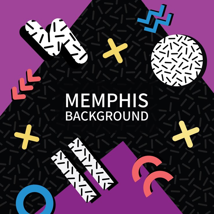 Vector diseño de fondo abstracto colorido de memphis