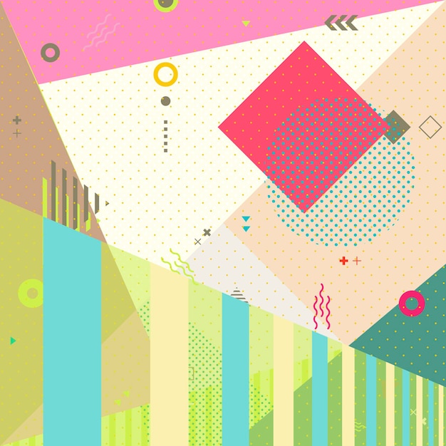 Diseño de fondo abstracto con elementos geométricos coloridos