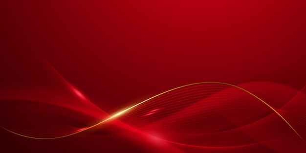 Diseño de fondo abstracto elementos geométricos rojos y dorados modernos ilustración vectorial