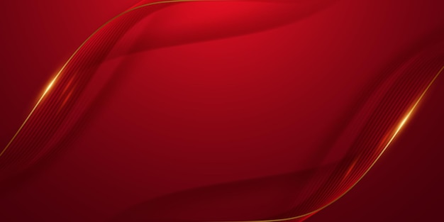 Diseño de fondo abstracto elementos geométricos rojos y dorados modernos ilustración vectorial