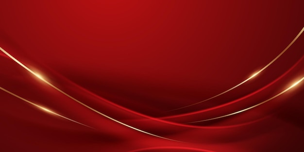 Diseño de fondo abstracto elementos geométricos rojos y dorados modernos ilustración vectorial
