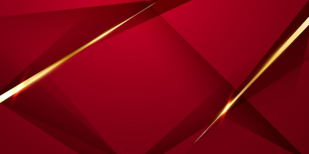 Diseño de fondo abstracto elementos geométricos rojos y dorados modernos ilustración vectorial