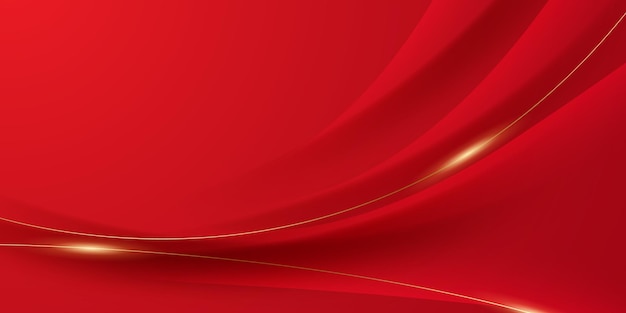 Diseño de fondo abstracto elementos geométricos rojos y dorados modernos ilustración vectorial