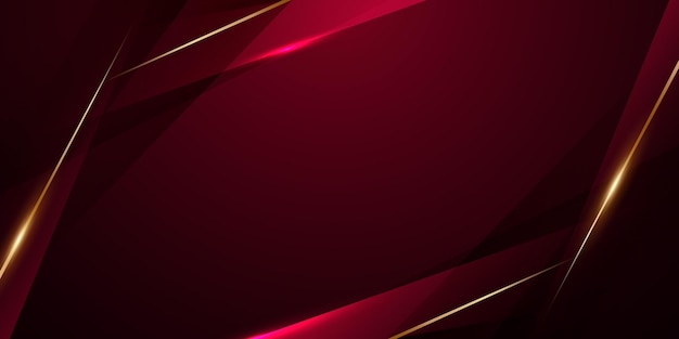 Diseño de fondo abstracto elementos geométricos rojos y dorados modernos ilustración vectorial