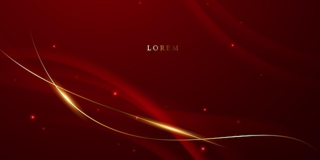 Diseño de fondo abstracto elementos geométricos rojos y dorados modernos ilustración vectorial