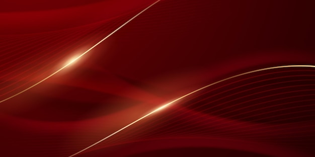 Diseño de fondo abstracto elementos geométricos rojos y dorados modernos ilustración vectorial