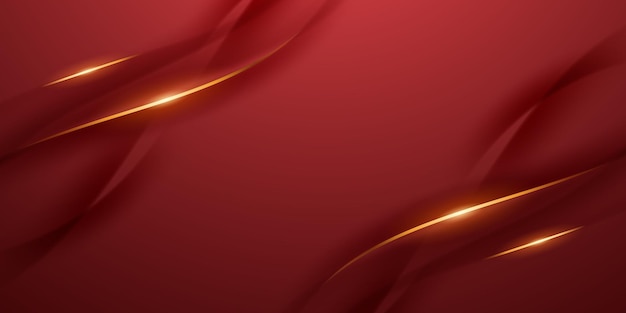 Diseño de fondo abstracto elementos geométricos rojos y dorados modernos ilustración vectorial