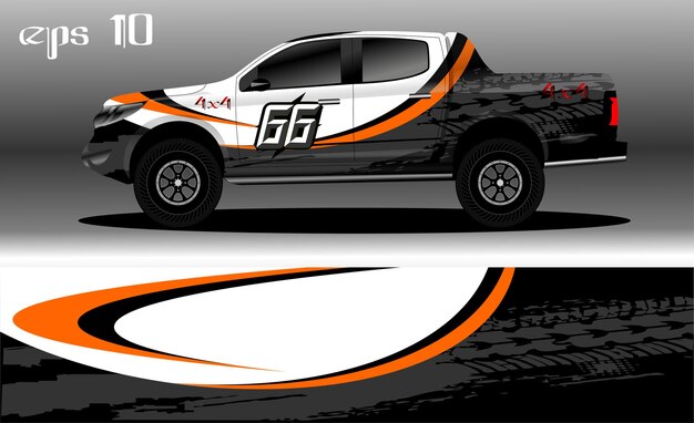 diseño de fondo abstracto para envoltura de camión de camión 4x4, rally, furgoneta, todoterreno y otros coches